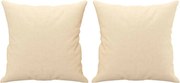 vidaXL Perne decorative 2 buc. crem 40x40 cm, material textil