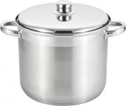 Oala adanca cu capac inox Rosberg R51211B20S, 20 cm, 5,5 l, Baza multistrat, Inductie, Otel inoxidabil