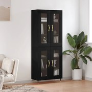 vidaXL Dulap înalt, negru, 69,5x34x180 cm, lemn compozit