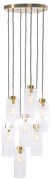 Lampă suspendată Art Deco aurie cu sticlă 7 lumini - Laura
