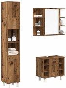 vidaXL Set mobilier de baie, 3 piese, lemn vechi, lemn prelucrat