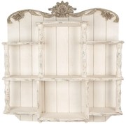 Etajera de perete alb antichizat, stil Brocante, "Marcelline"