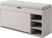 Dulap pentru pantofi cu loc de șezut și rafturi retractabile GRADIA, 100 x 34 x 50 cm, gri deschis