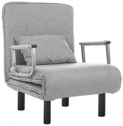 Fotoliu pat 2 in 1-gri deschis