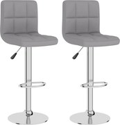 vidaXL Scaune de bar, 2 buc., gri deschis, material textil