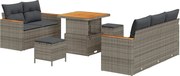 vidaXL Set de canapele pentru grădină 8 pcs Gri poliratan