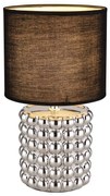 Veioza, lampa de masa design modern Valentino crom, negru