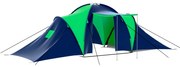 vidaXL Cort camping din material textil, 9 persoane, albastru și verde