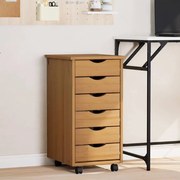 vidaXL Dulap rulant cu sertare „MOSS”, maro miere, lemn masiv de pin