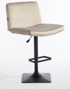 HR150KW Scaun Latte din Catifea cu Bază Neagră