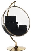 Scaun suspendat cu suport, transparent/auriu/negru, BUBBLE NEW TIP 3