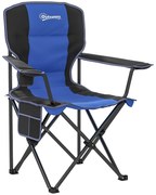 Outsunny Scaun de Camping Pliabil cu Buzunar și Suport pentru Pahar, 94x62x110 cm, Albastru | Aosom Romania