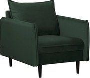 Fotoliu verde închis cu tapițerie din catifea Juli – Ropez