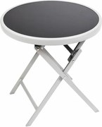 Masă bistro de grădină, pliabilă, Ø 45 cm, negru colorat