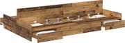 vidaXL Cadru de pat cu depozitare cu headboard Lemn Vechi 120 x 190 cm