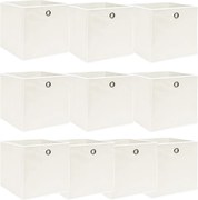 vidaXL Cutii depozitare, 10 buc., alb, 32x32x32 cm, textil
