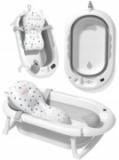 Cada de baie pliabilă pentru copii VAIANA PREMIUM cu pernă - mai multe culori Gri