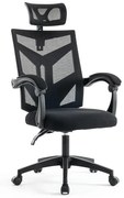 Scaun tip gaming din mesh negru, cu spatar rabatabil ergonomic OFF 434