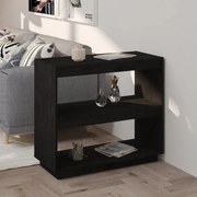vidaXL Bibliotecă, negru, 80x35x71 cm, lemn masiv de pin