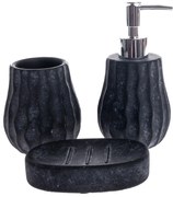 Set de accesorii de baie din ciment Douche 3piese, negru