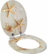 vidaXL Capac de toaletă cu închidere lentă Galben și alb 44 x 38 cm