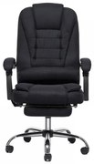 RESIGILAT- Scaun directorial cu Masaj, functie sezlong, suport picioare, SIB 075M, material textil, Negru
