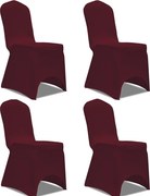 vidaXL Husă de scaun elastică, 4 buc., roșu bordo