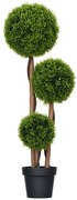 HOMCOM Arbore artificial buxus cu 3 bile frunze de bambus ghiveci inclus interior și exterior înălțime 110 cm verde | Aosom Romania