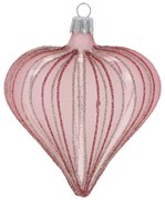 Ornamente de Crăciun suflate manual 3 buc. din sticlă 9 cm Heart – Ego Dekor