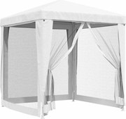vidaXL Cort de petrecere cu 4 pereți din plasă, alb, 2 x 2 m