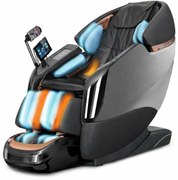 Fotoliu de masaj ZEENA INFINITY PRO, AI voce, Incalzire, Bluetooth, Zero Gravity SL-Track Shiatsu, Joystick și suport pentru telefon, Controler rapid cotiera, 2 Boxe, Moduri Automate, Suport Picioare extensibil, Piele PU Premium, Negru