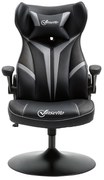 Vinsetto Scaun gamer scaun de joc gaming pivotant la 360° ergonomic înălțime reglabilă brațe rabatabile pernă tăiere incluse înveliș similicuir 67 x 70 x 106-112 cm gri deschis și negru | Aosom Romania