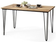 Masă de dining HALIJA cu decor stejar craft