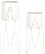 Suport pentru flori, Madelyn rotund, Alb, Set2