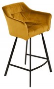 Scaun de bar design retro Loft 100cm, galben mustar