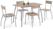 Set de masă HANS cu 4 scaune, 110 x 70 x 77 cm,stejar Sonoma