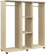 HOMCOM Dulap cu 5 Rafturi și 6 Roți, 120x40x128 cm, Negru | Aosom Romania