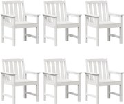 vidaXL Scaun pentru Grădină 6 pcs Alb 65.5 x 59 x 88 cm Polietilenă