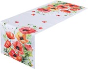 decoDoma Traversă de masă cu imprimeu MACI ROȘII 40 x 110 cm