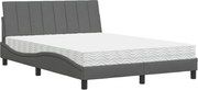 vidaXL Pat cu saltea, Hanko, gri închis, 120x200 cm, textil