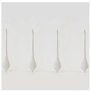 SET 4x ornament pentru pom de Crăciun 30 cm alb