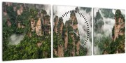 Tablou - Parcul Național Zhangjiajie, China (cu ceas) (90x30 cm)