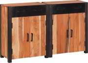 vidaXL Bufet 2 pcs Maro 110 x 30 x 75 cm Lemn Solid de Acacia