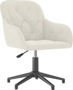 vidaXL Scaun de birou pivotant, crem, catifea