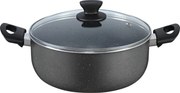Cratita aluminiu ZILAN ZLN1983 - 24cm, 3L, capac sticla, interior granit/teflon