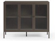 Vitrină gri din metal 121x90x40 cm Layna – Marckeric