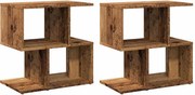 vidaXL Noptiere, 2 buc., lemn vechi, 50x30x51,5 cm, PAL
