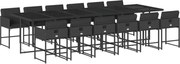 vidaXL Set mobilier de grădină cu perne, 13 piese, negru, poliratan