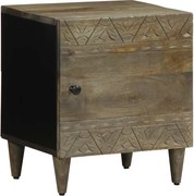 vidaXL Noptiera gri deschis 40x33x46 cm lemn masiv de mango