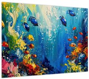 Tablou pe sticlă - Pictura lumii subacvatice (70x50 cm)
